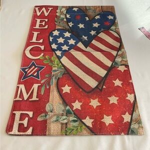Patriotic Welcome Garden Flag with Stars and Stripes